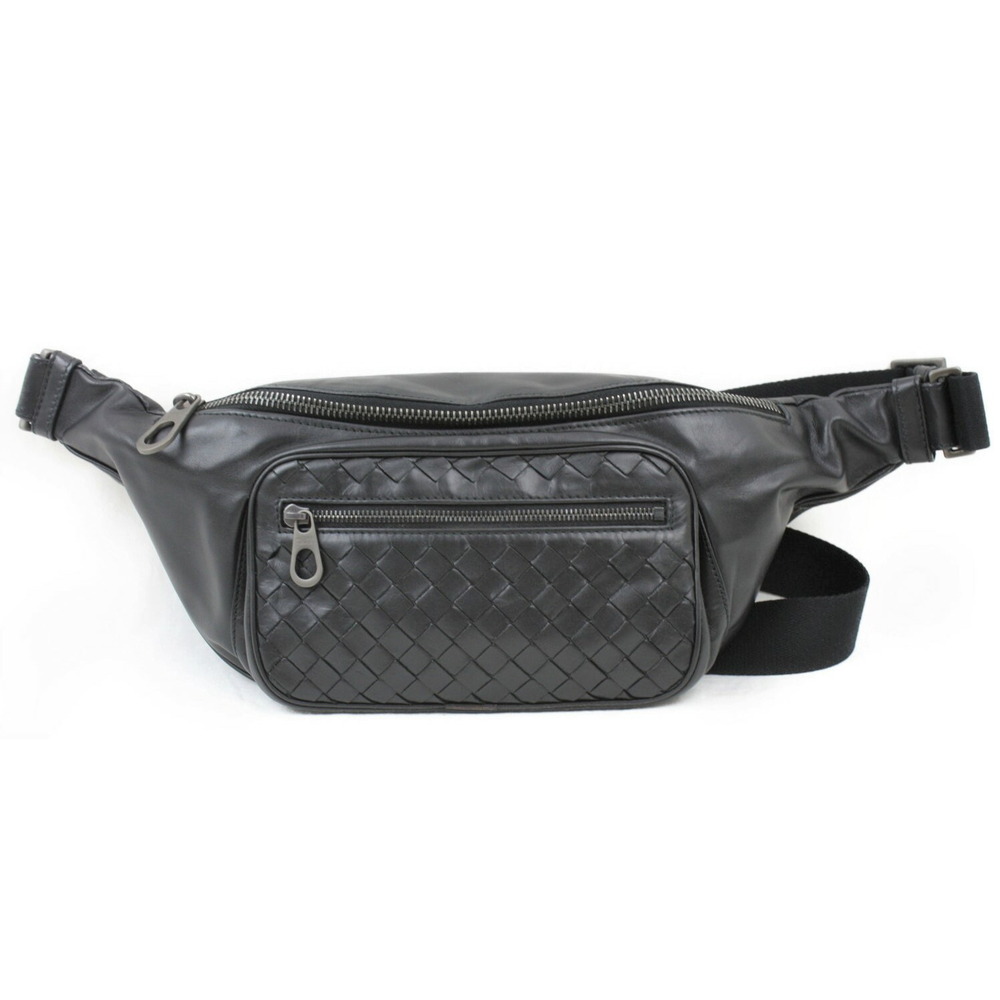 Bottega Veneta Body Belt Crossbody bag Waist Bag black intrecciato leather